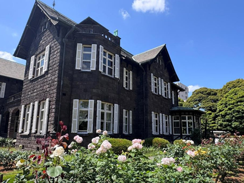 旧古川庭園も初夏の装い５ 洋館にはバラが似合います 2025.05